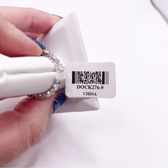 JTV Bella Luce Rhodium Plated Diamond Simulant Band Ring